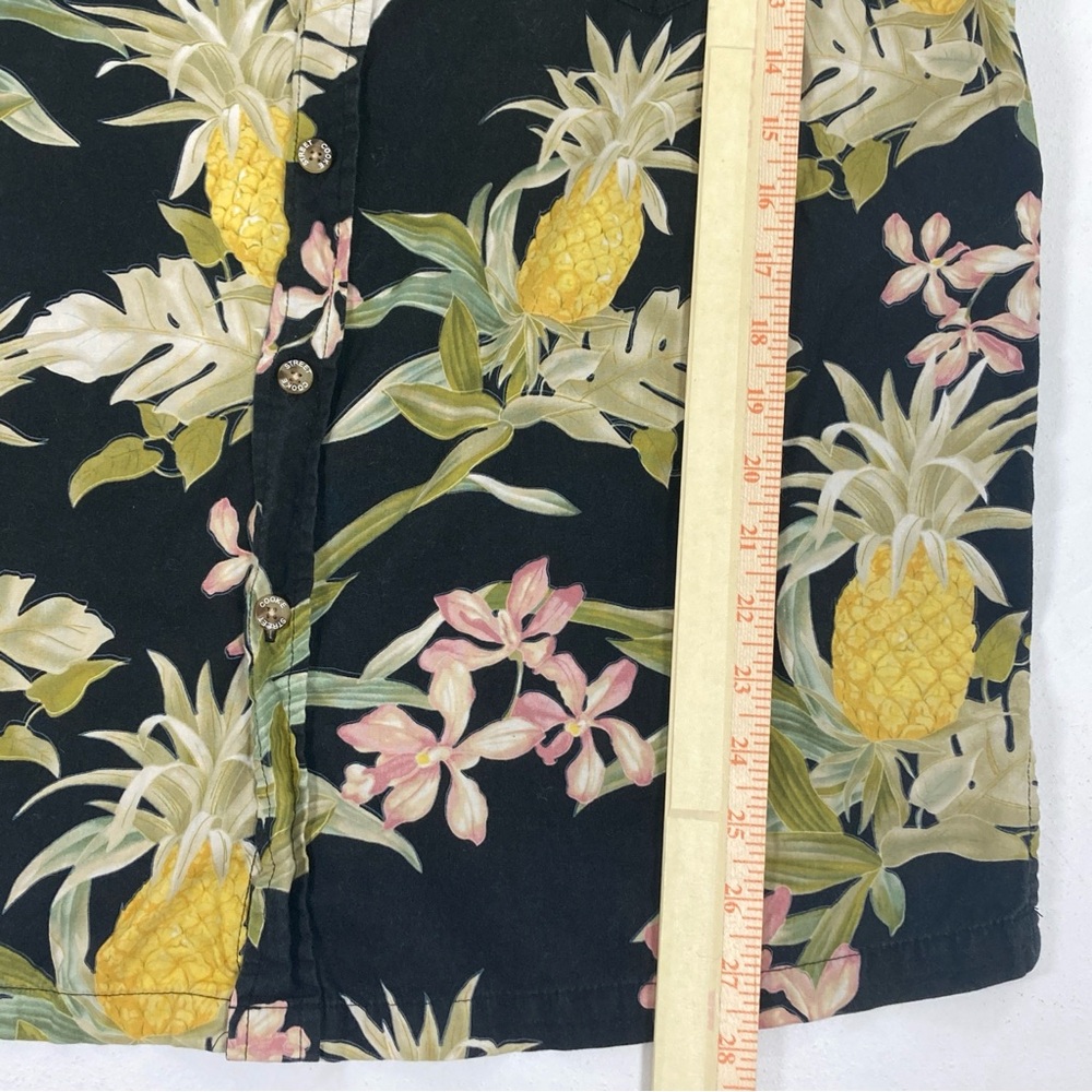 Cooke Street Honolulu Men's M Short Sleeve Hawaiian Shirt Black Yellow Hibiscus - Picture 7 of 16